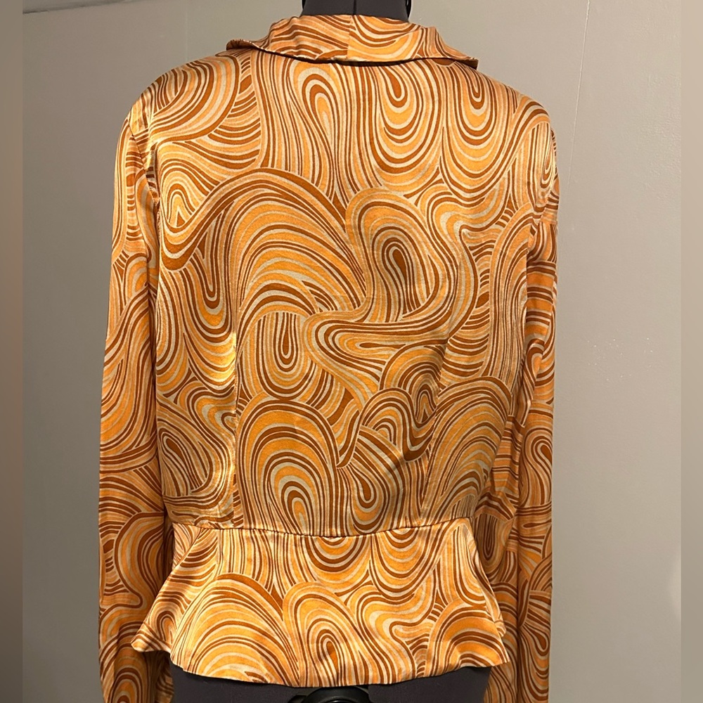 NWOT Willi Smith Silk Blouse Size L - Picture 4 of 4